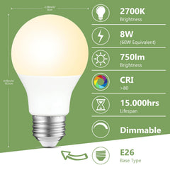 Sigalux A19 LED bulbs with E26 base ready for quick installation.