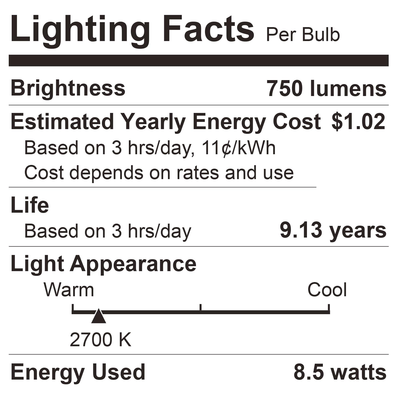 Sigalux warm 2700K light suitable for bedrooms, living rooms, and kitchens