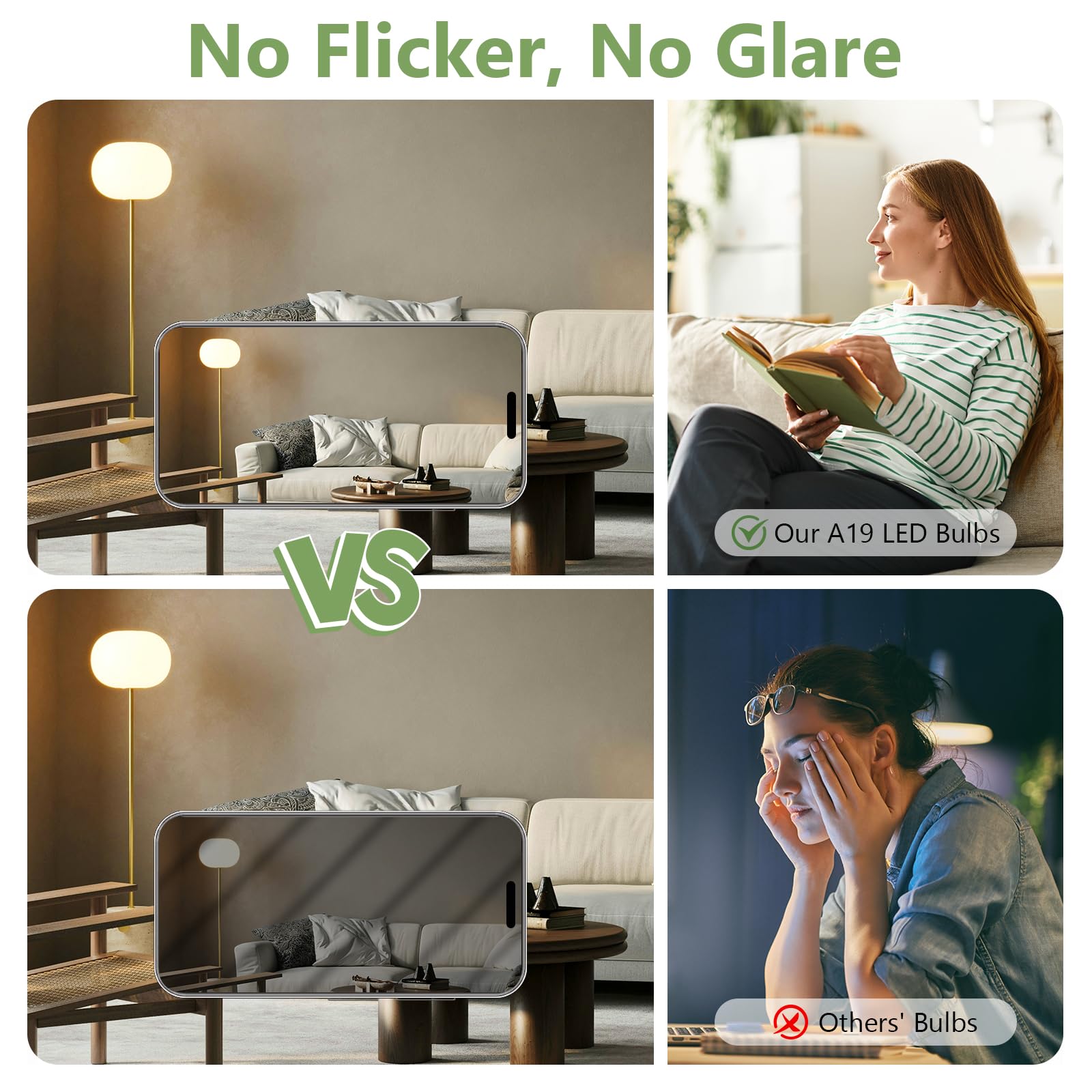 Sigalux A19 soft white 2700K illumination ideal for bedrooms and living spaces