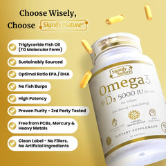 Signify Nature Omega3 bottle on shelf suggests everyday use