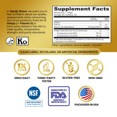 Close-up of Signify Nature Omega3 softgels for easy daily intake
