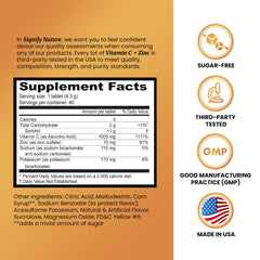 SIGNIFY NATURE Vitamin C tablets dissolving to form a convenient daily drink.
