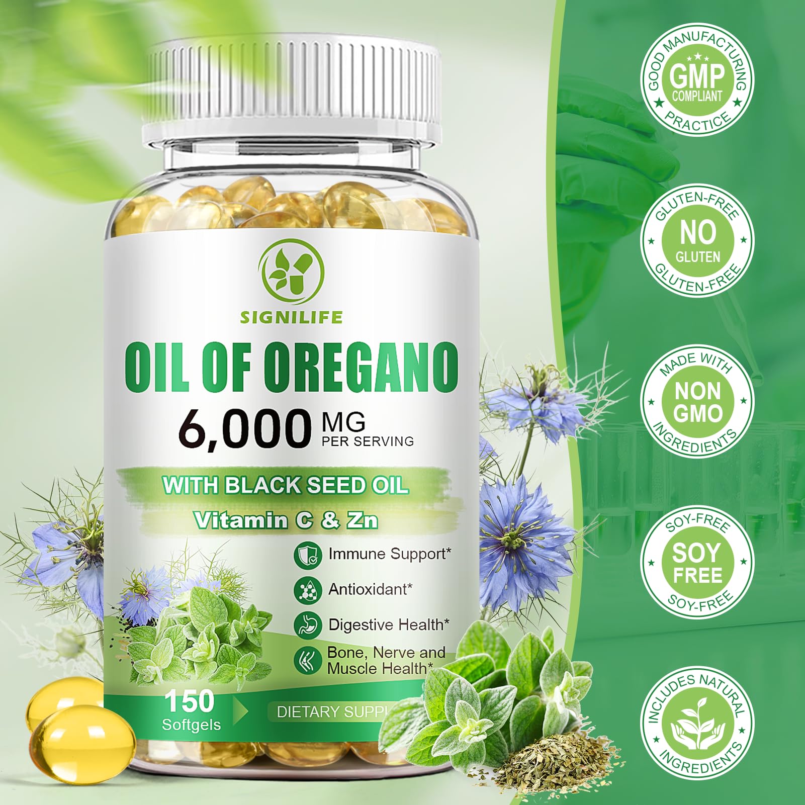Signilife digestive wellness softgels emphasizing digestive comfort and antioxidant support
