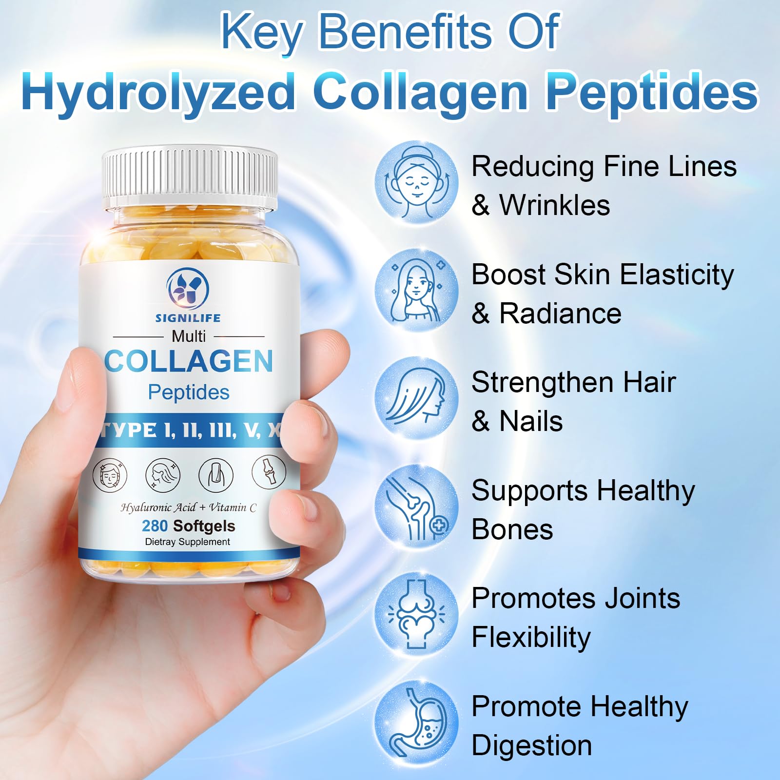 SIGNILIFE Hydrolyzed Collagen Peptides closeup of high-quality peptides.