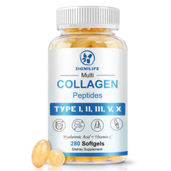 SIGNILIFE Multi Collagen Softgels bottle promotes convenient daily wellness.