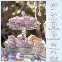 SigWong glitter decor for cakes, cookies and chocolates with blue shimmer
