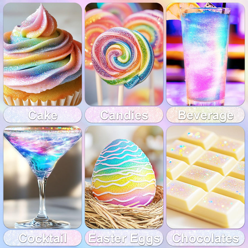 SigWong glitter on strawberries and cupcakes enhances color and drama