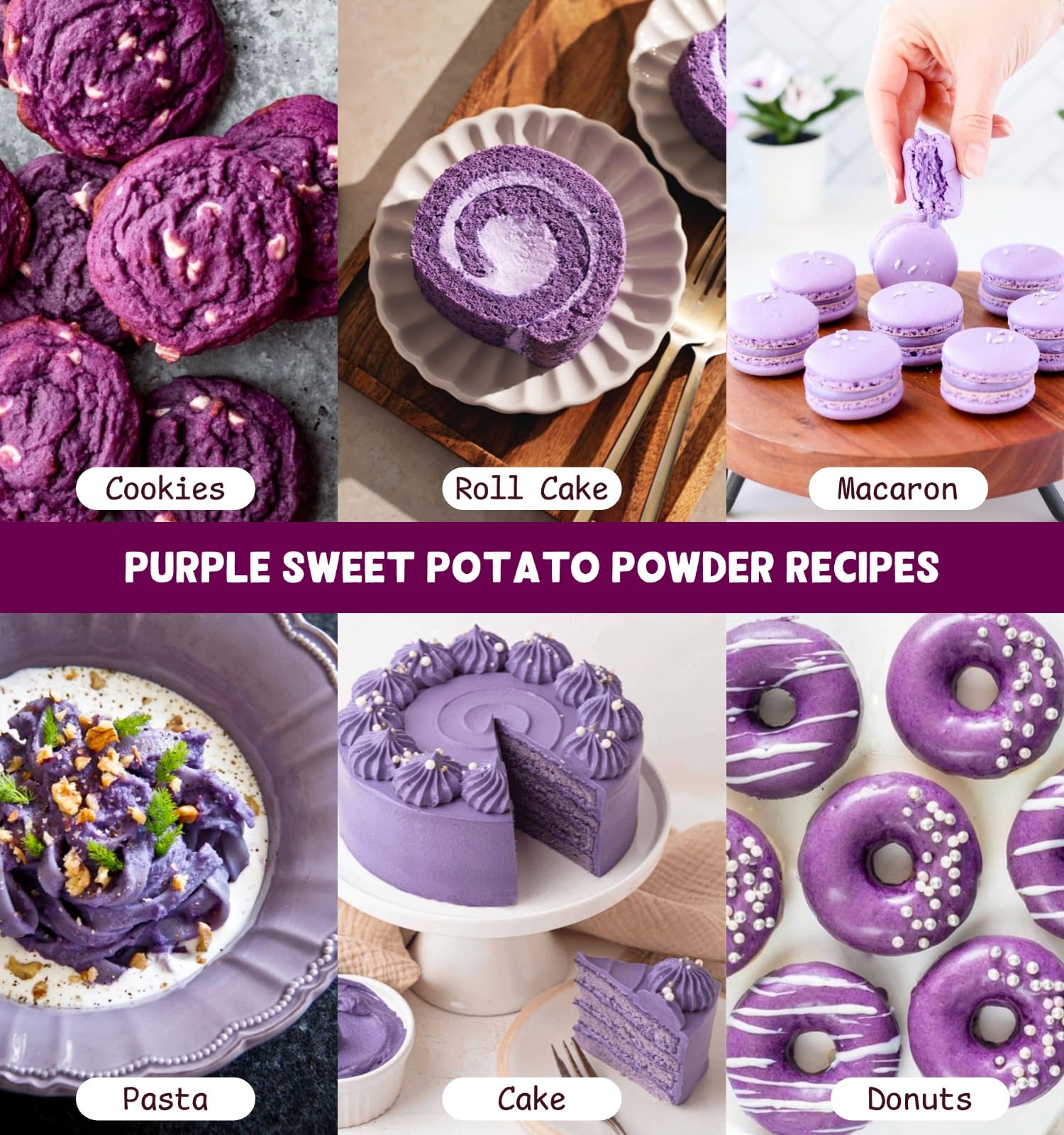 Smoothie bowl swirled with violet hue from SIHASO powder.
