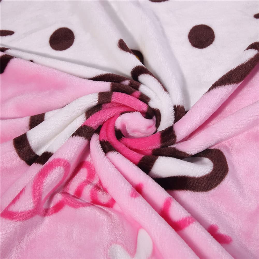 SIKYUCOR pink cartoon blanket on couch for relaxed lounging and warmth