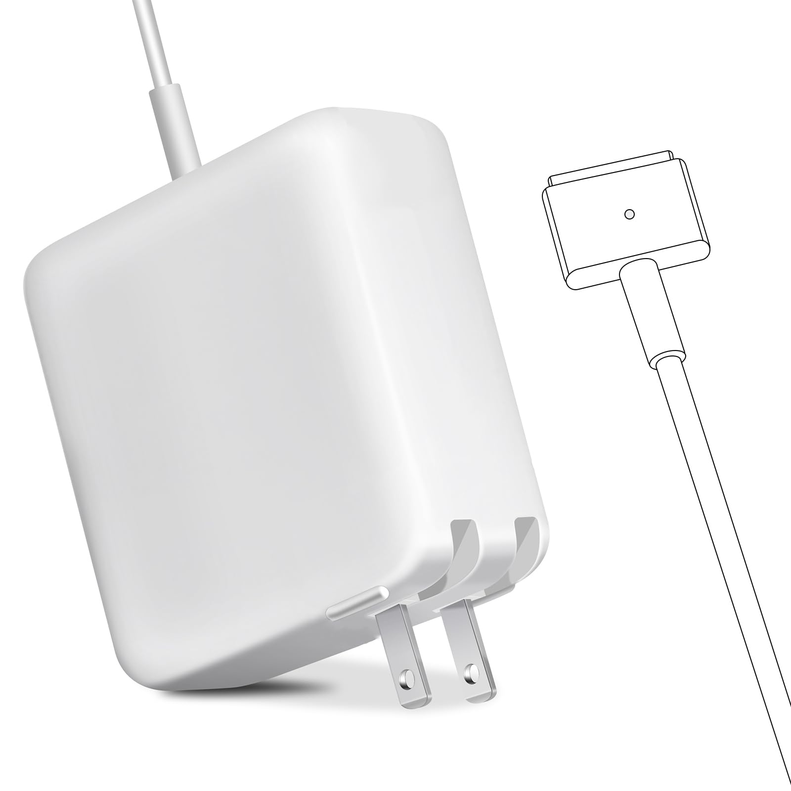 SiliconV 85W T-Tip MacBook Pro charger powering a notebook for reliable daily use
