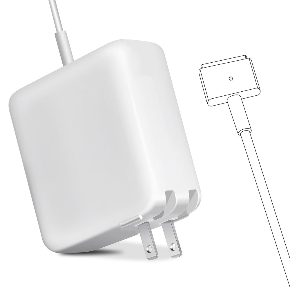SiliconV 85W T-Tip MacBook Pro charger powering a notebook for reliable daily use