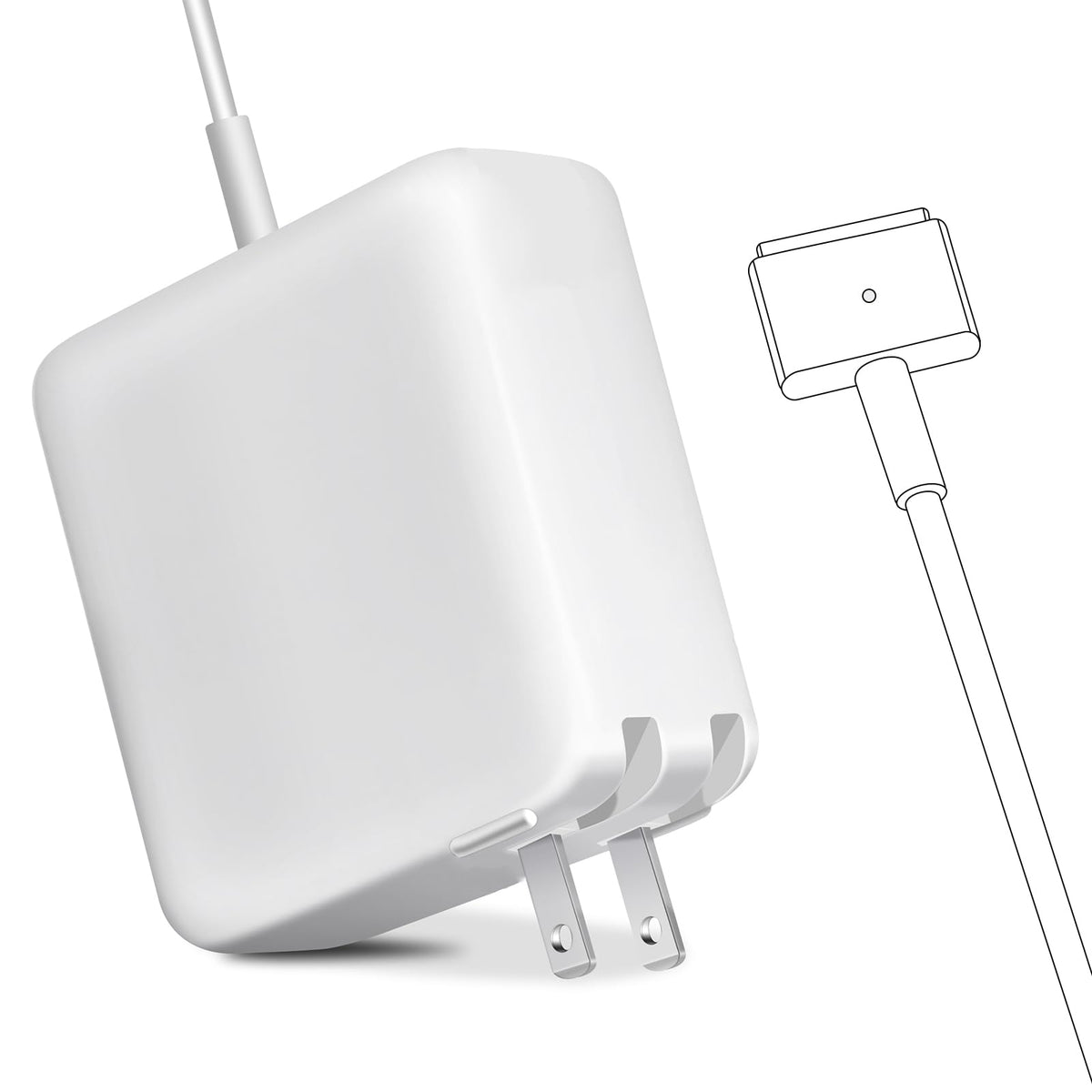 SiliconV 85W T-Tip MacBook Pro charger powering a notebook for reliable daily use