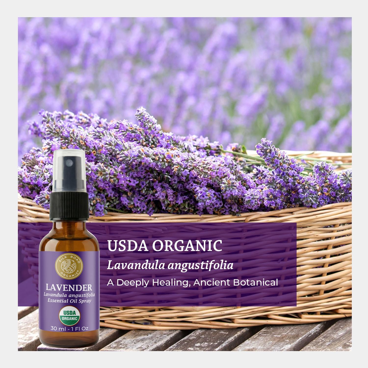 Bedtime ritual with Silk Road Organic Lavender Spray for peaceful evenings