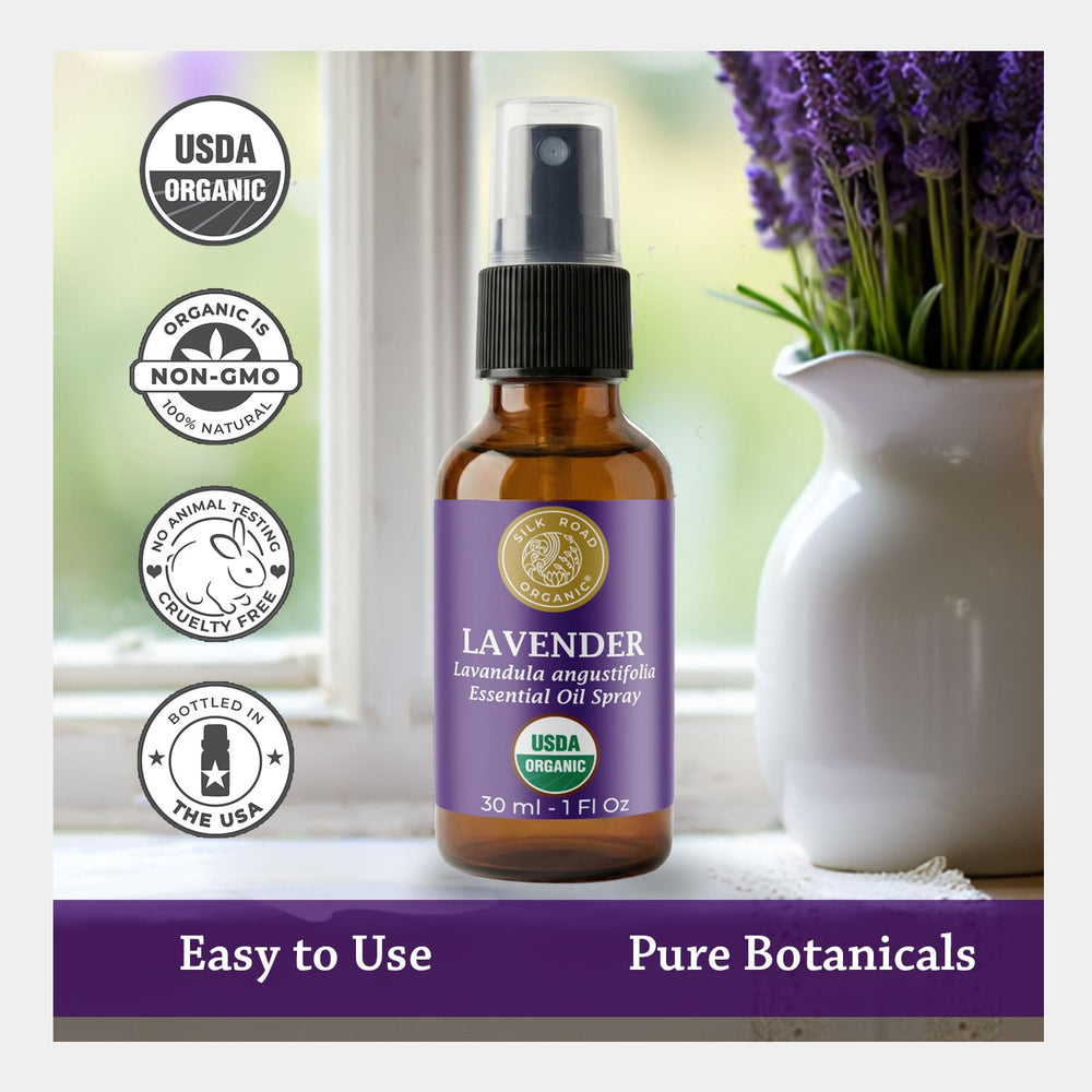 Skin-ready Lavender Spray formula with MCT oil from Silk Road Organic
