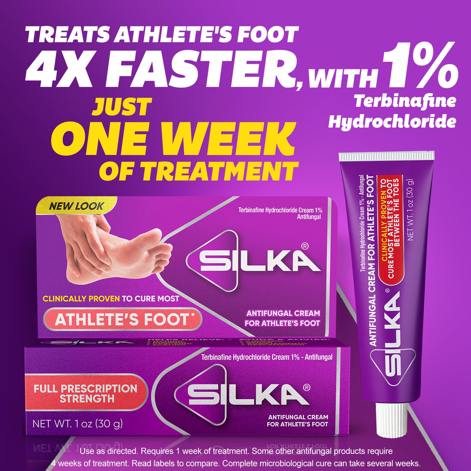 Silka Odor Defense Foot Powder tube keeps feet dry and fresh.