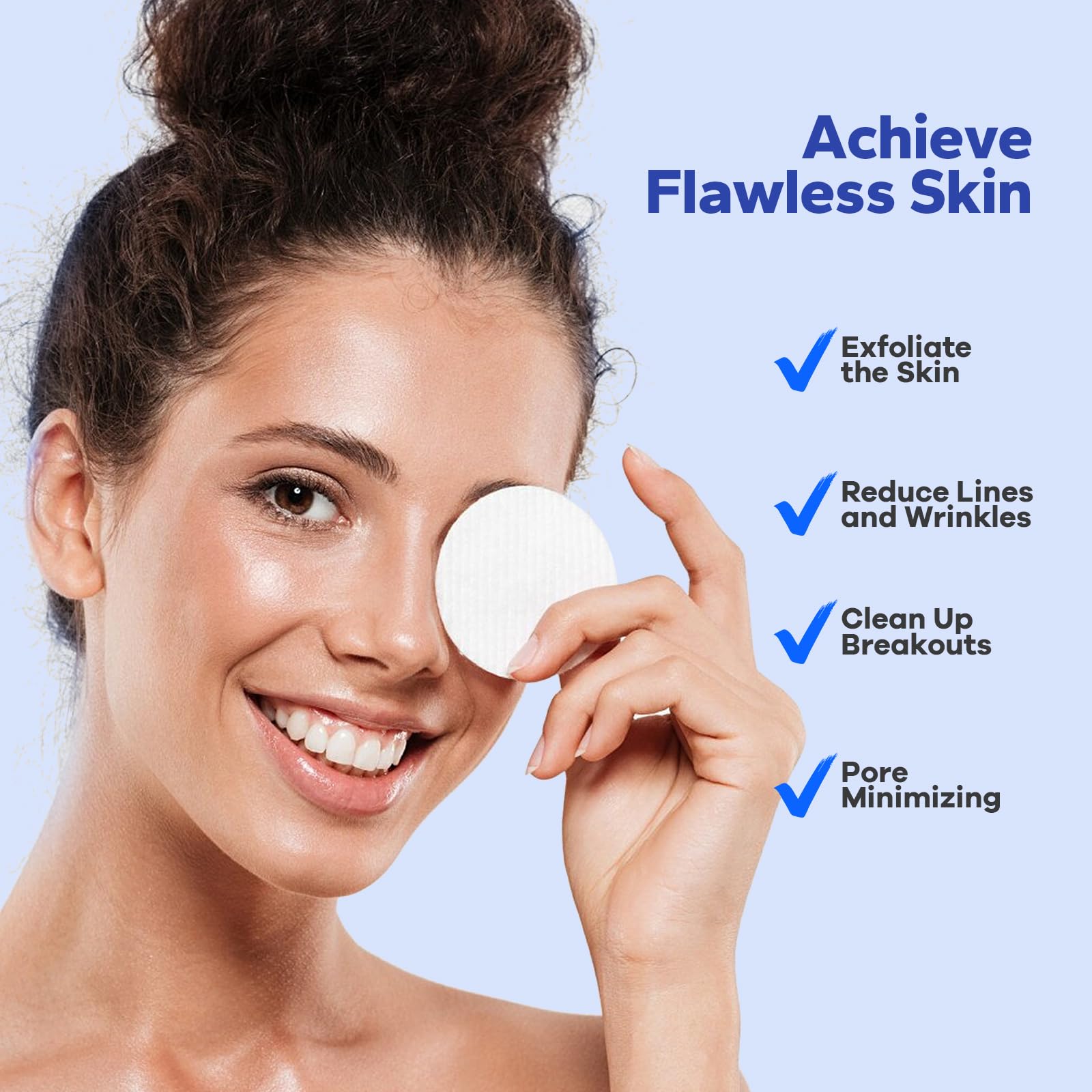 SilkyShark Glycolic Pads 60-count jar label highlighting simple exfoliation
