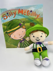 Silly McGilly book and plush set inside pages, engaging tales inspire daily imaginative play