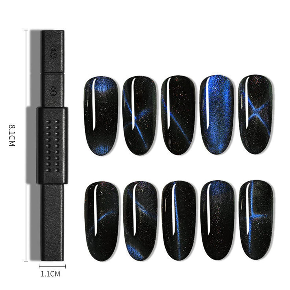 SILPECWEE cat eye magnet wand applied on nails for unique texture.