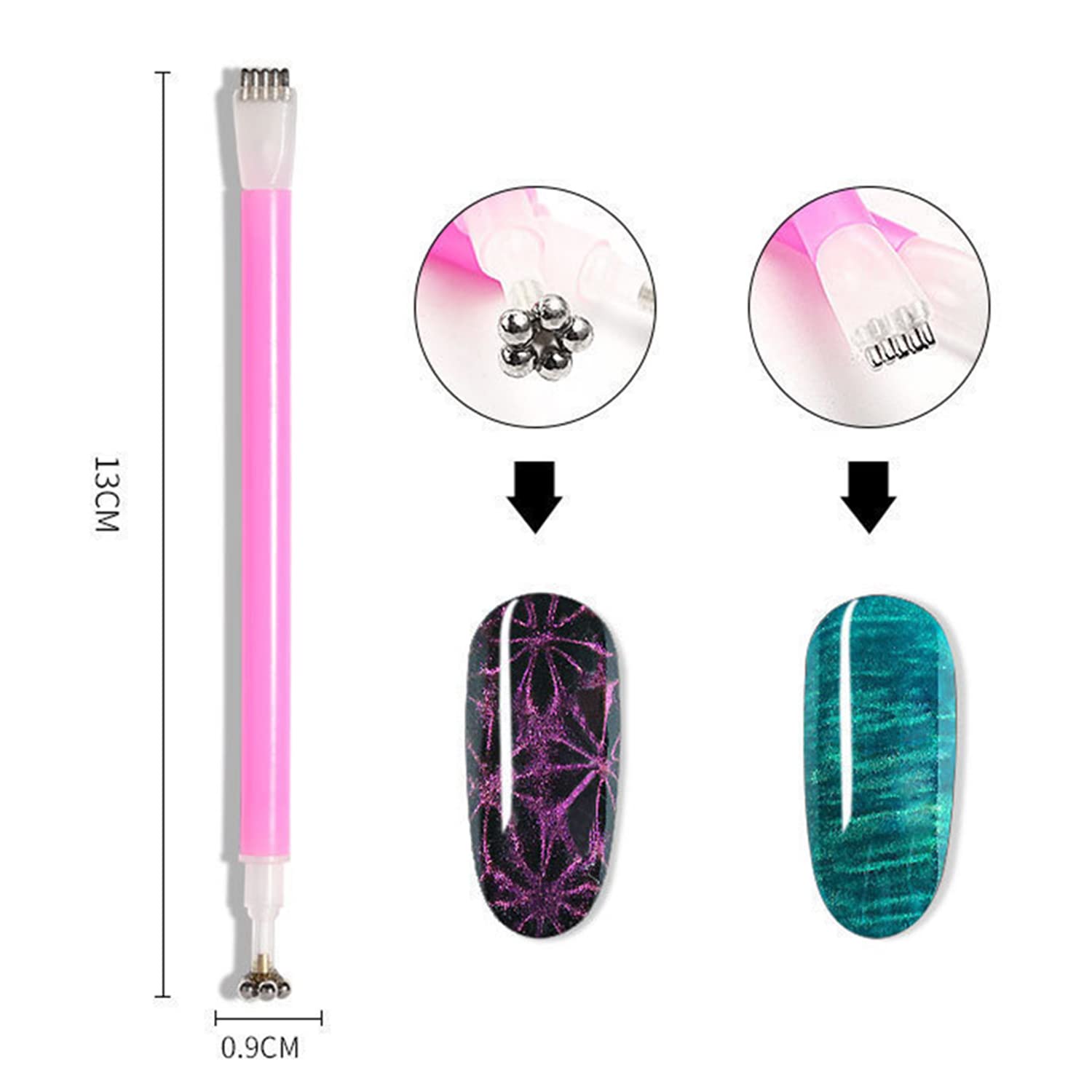 SILPECWEE cat eye magnet set on nails demonstrates dynamic patterns.