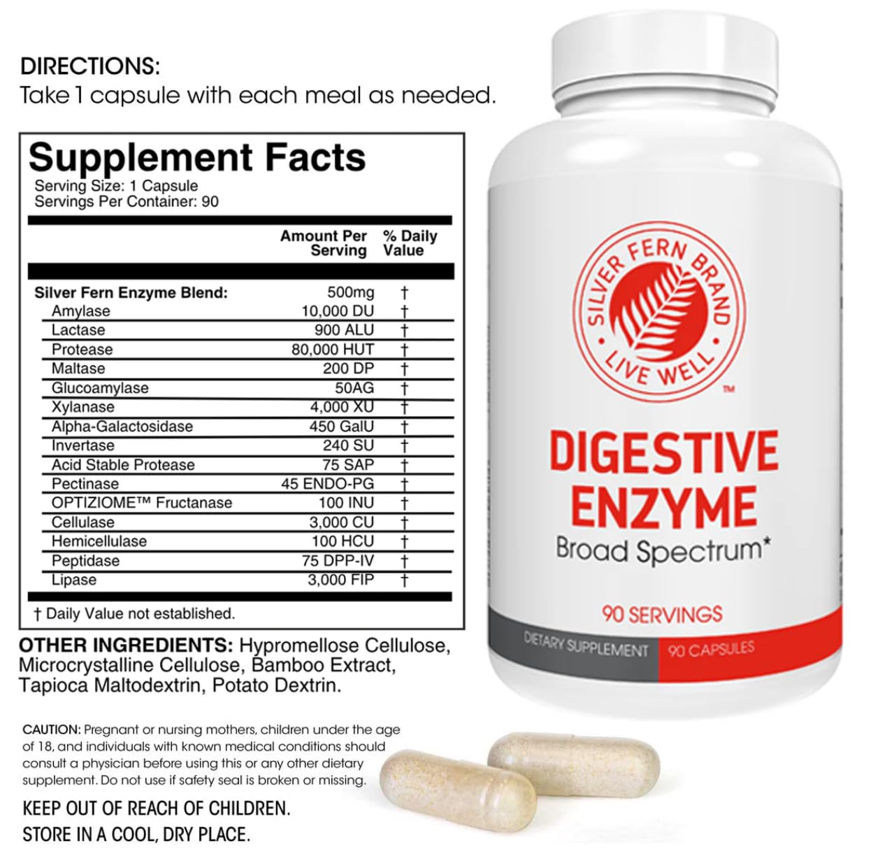 Silver Fern capsules image highlighting convenient daily digestive support.