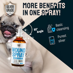 SILVER GRADE dog cone-friendly spray helps deter licking after application.