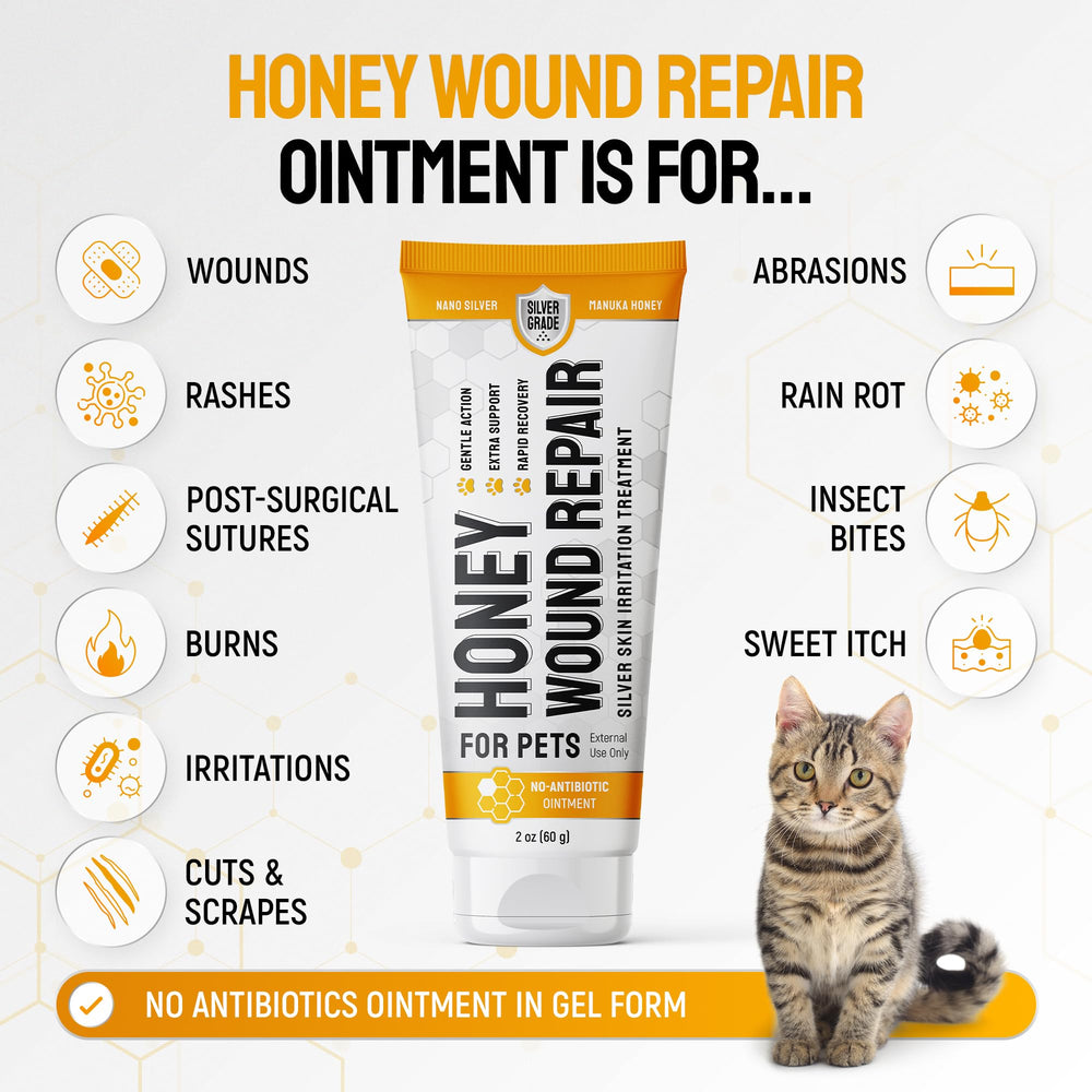 Silver Grade honey wound repair gel close-up highlights colloidal silver and Manuka honey