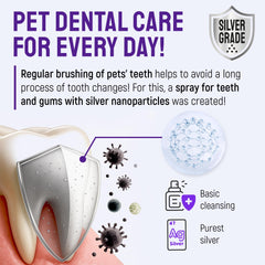SILVER GRADE dog mouthcare spray offers fresh breath and simple routine cleaning.