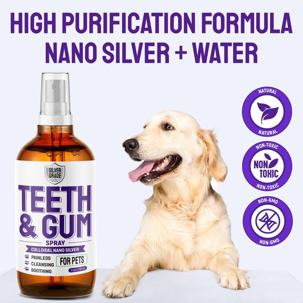 SILVER GRADE tartar and plaque control with daily use for pets.