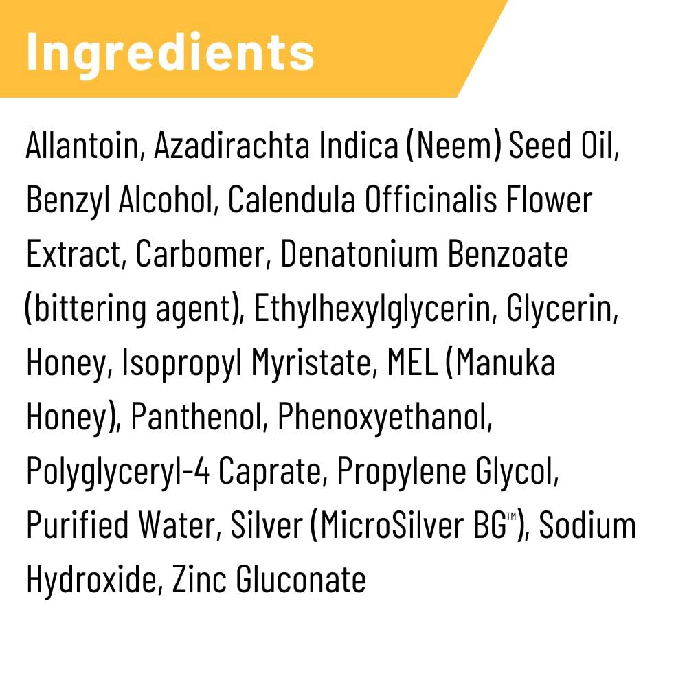 Silver Honey label highlights Manuka honey ingredient.