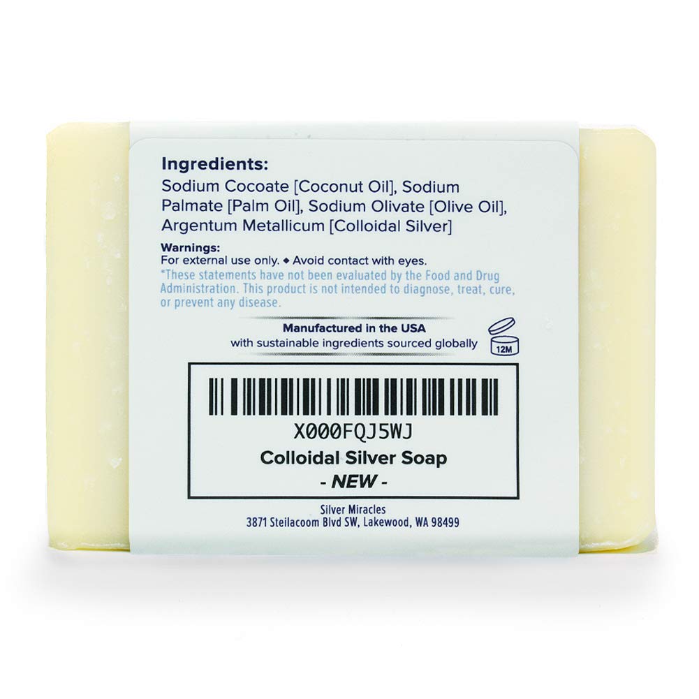 Silver Miracles unscented soap suitable for sensitive skin and daily use.