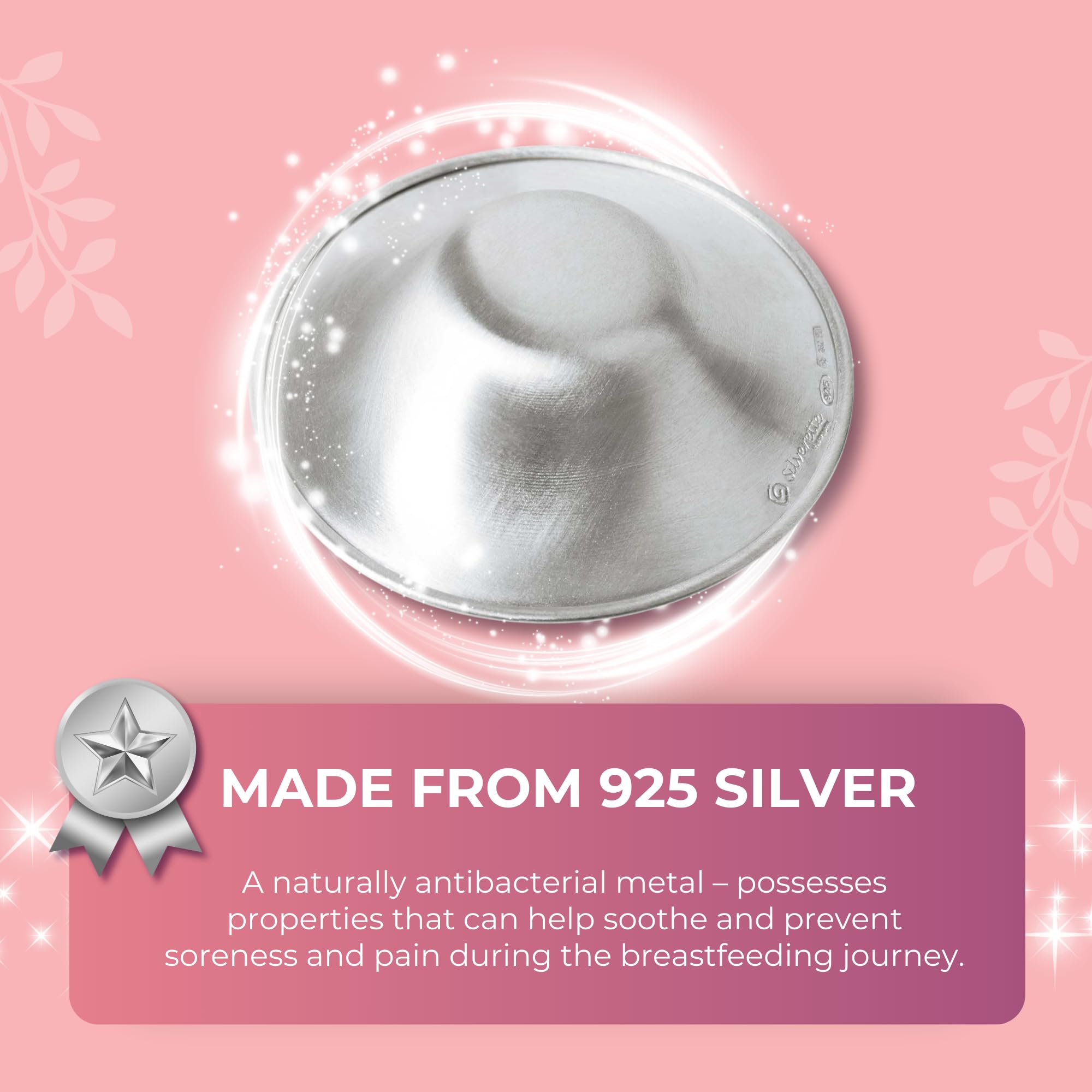Anatomical design of Silverette shield cups for comfortable, breathable wear