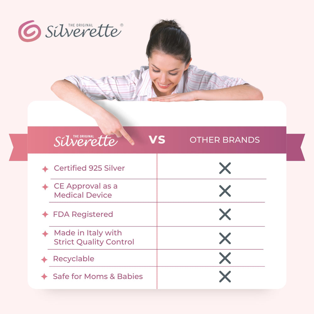 Handcrafted in Italy; Silverette nursing cups exude artisanal quality and soft fit
