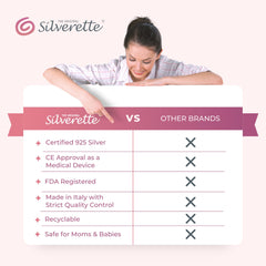 Handcrafted in Italy; Silverette nursing cups exude artisanal quality and soft fit