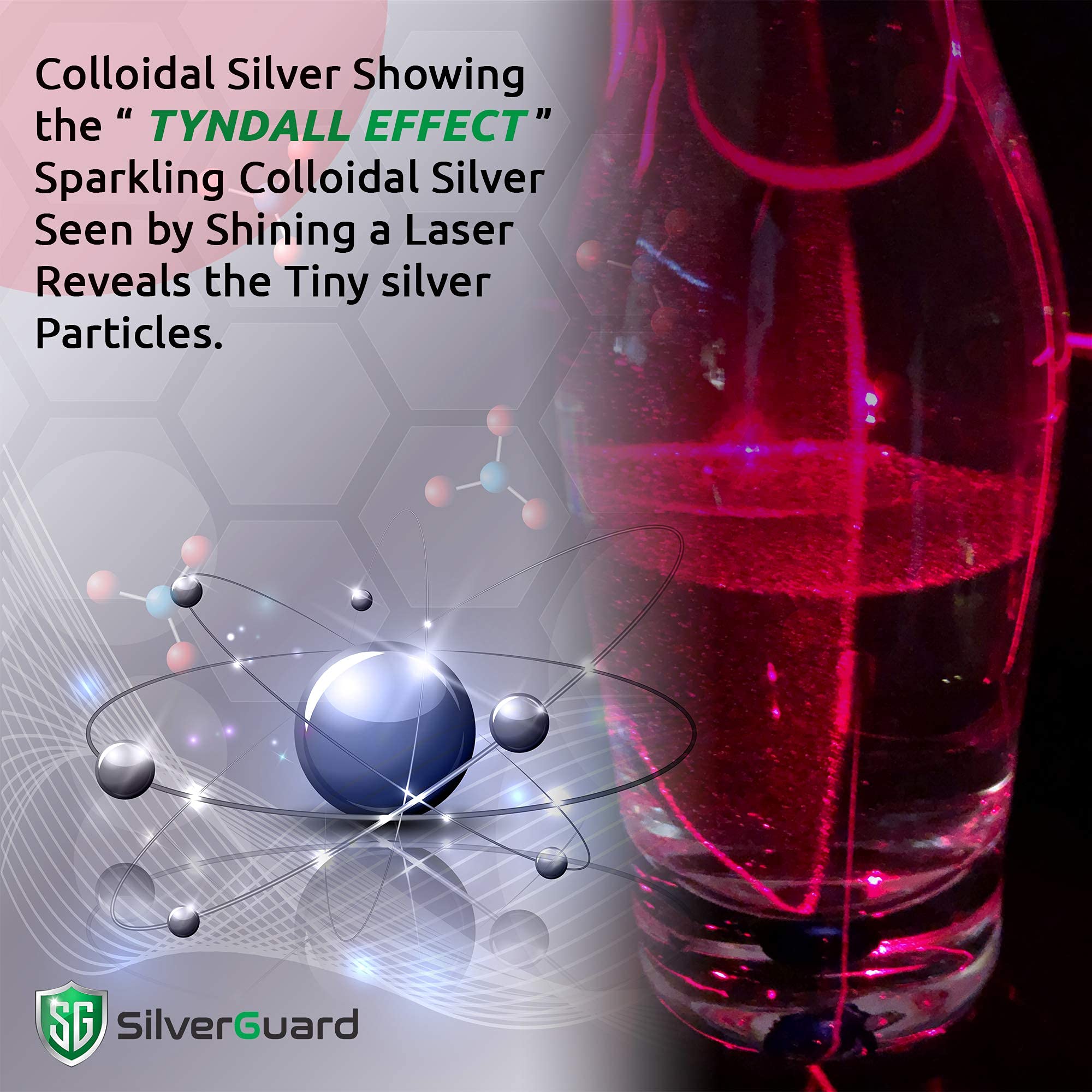 SilverGuard mouthwash bottle supports oral care with a silver-based formula