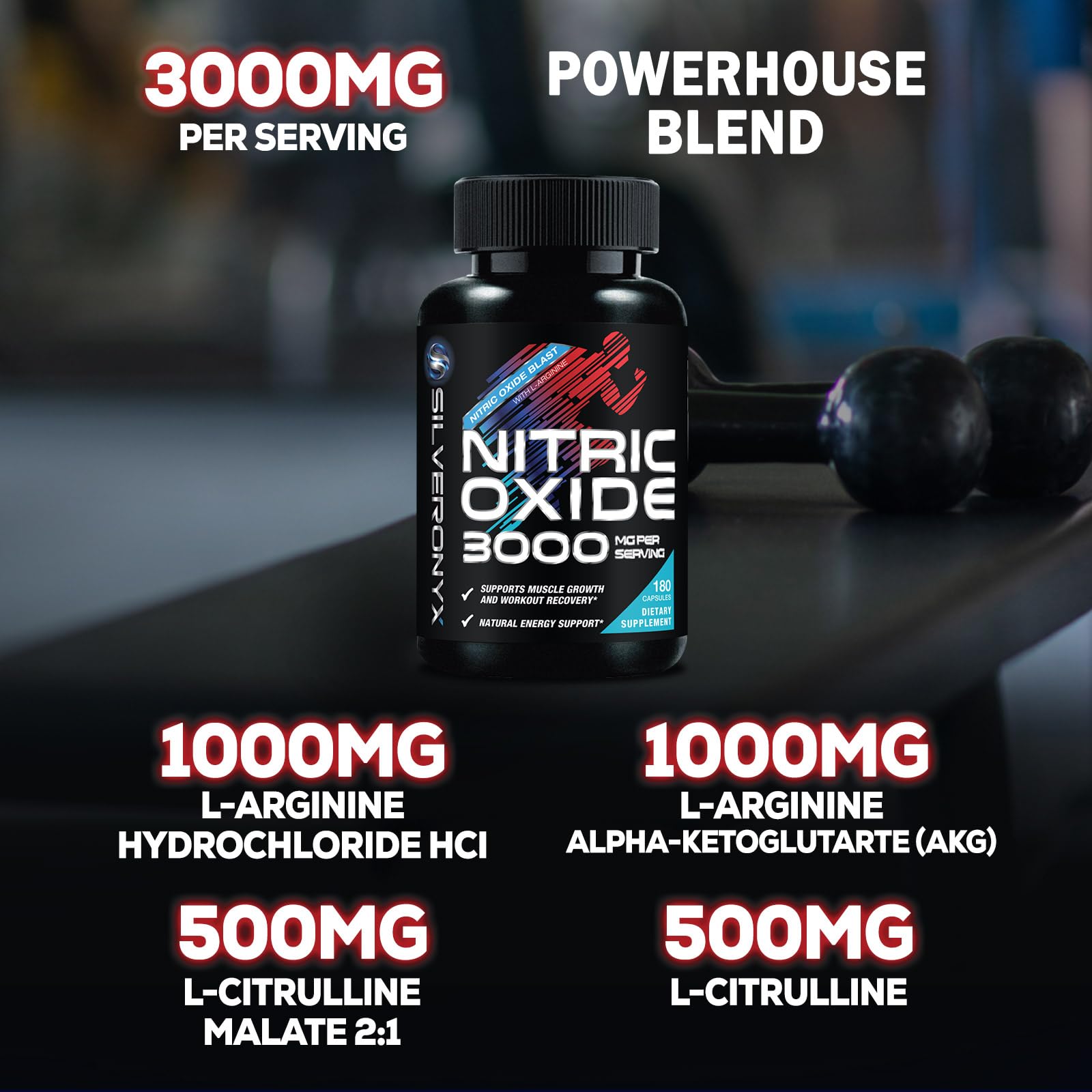 SilverOnyx bottle on gym mat conveys active lifestyle support