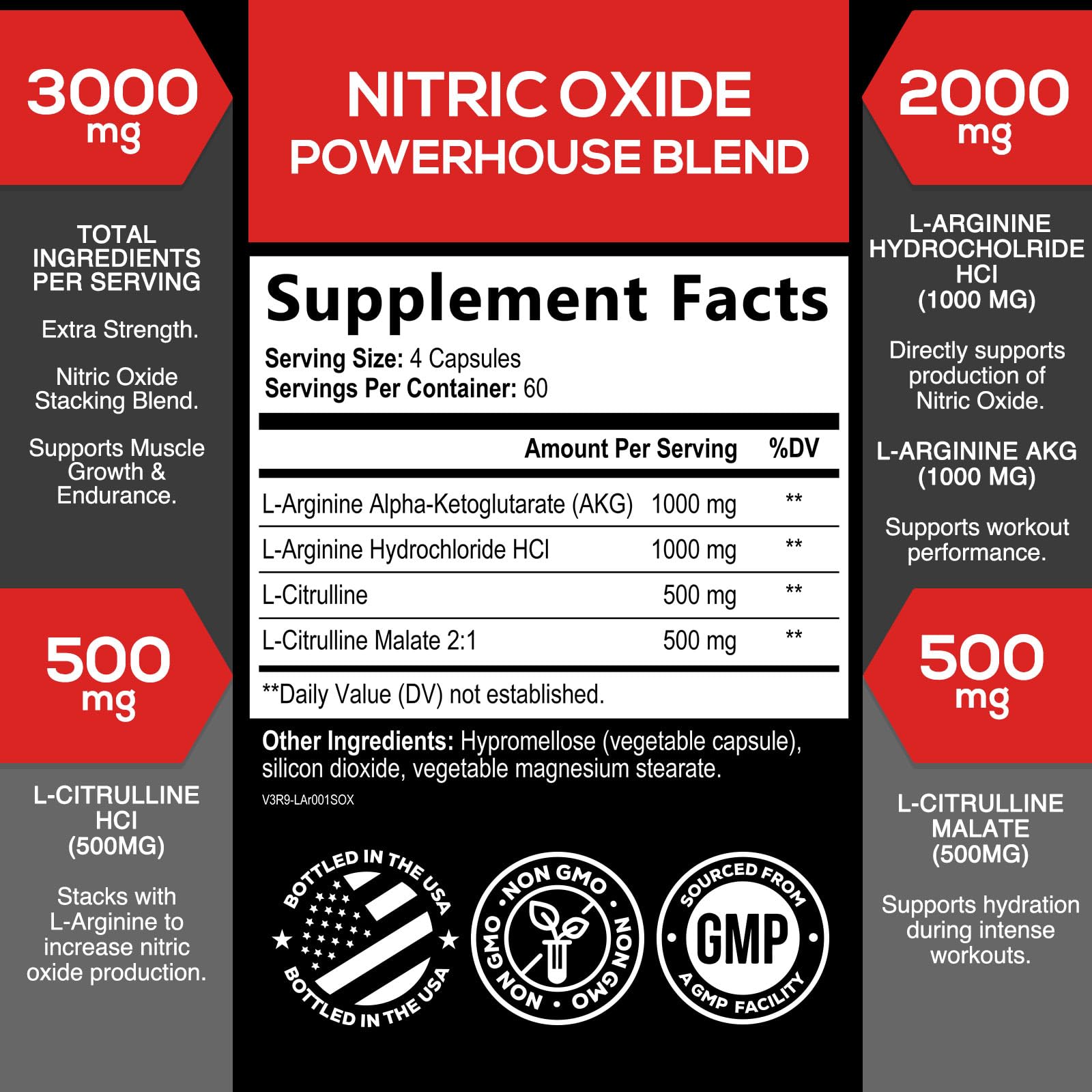 SilverOnyx Extra Strength Nitric Oxide capsules provide sustained vascular pumps.