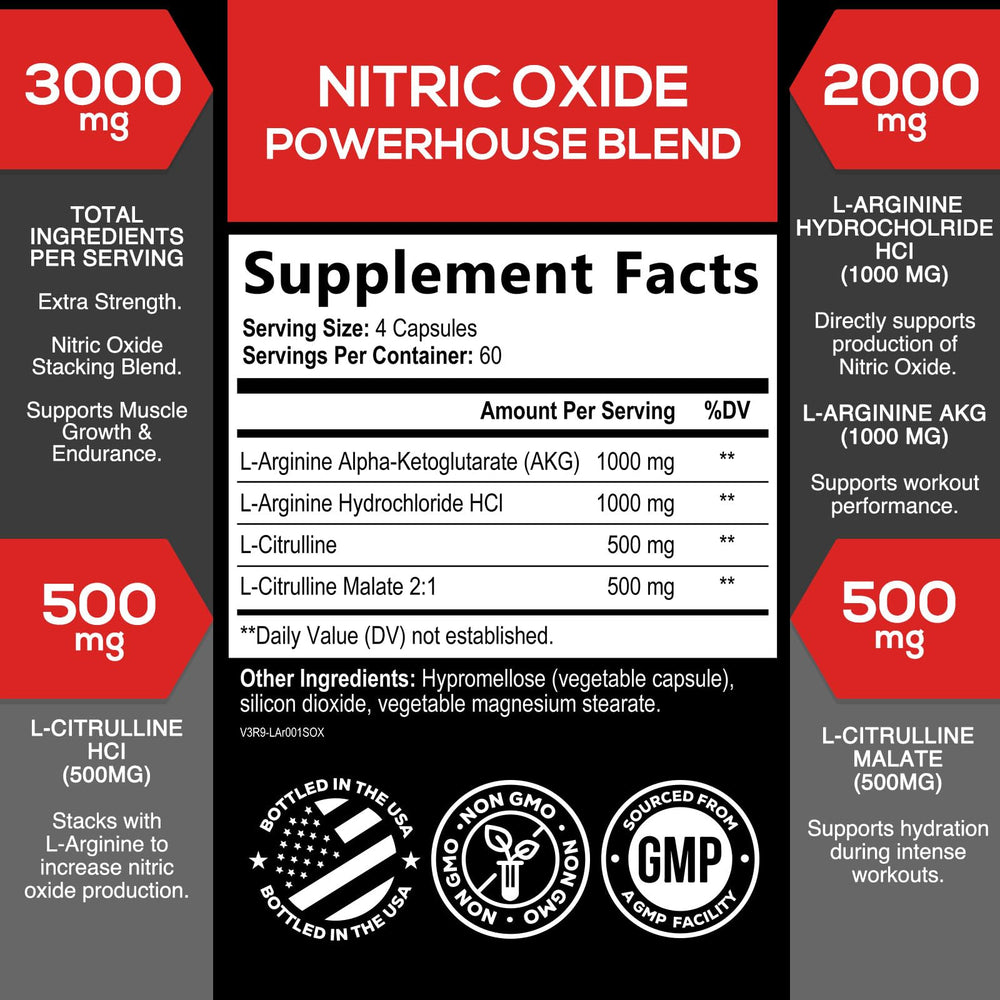 SilverOnyx Extra Strength Nitric Oxide capsules provide sustained vascular pumps.