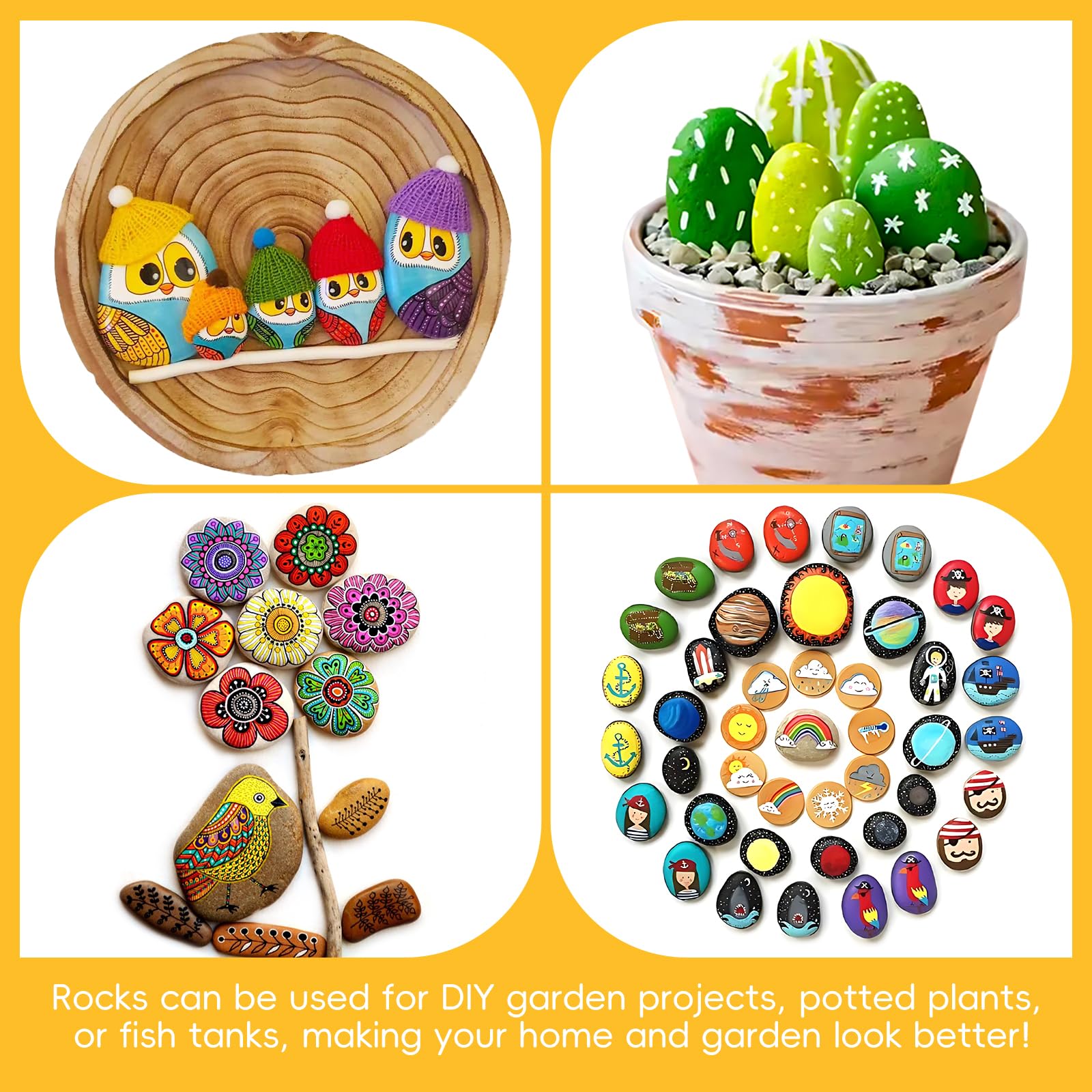 Simetufy river rocks suitable for education, DIY crafts, and classroom activities