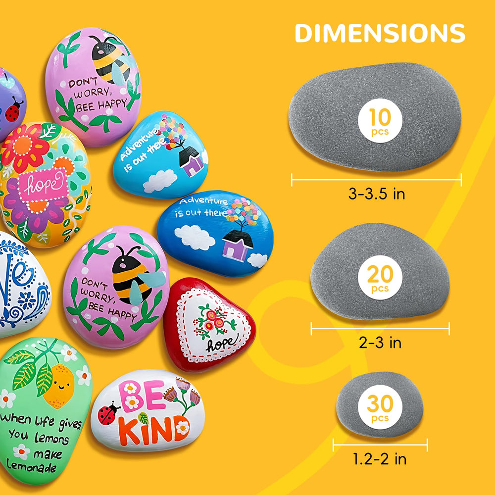 Simetufy river rocks with smooth edges, perfect for acrylics, markers, and chalk pens