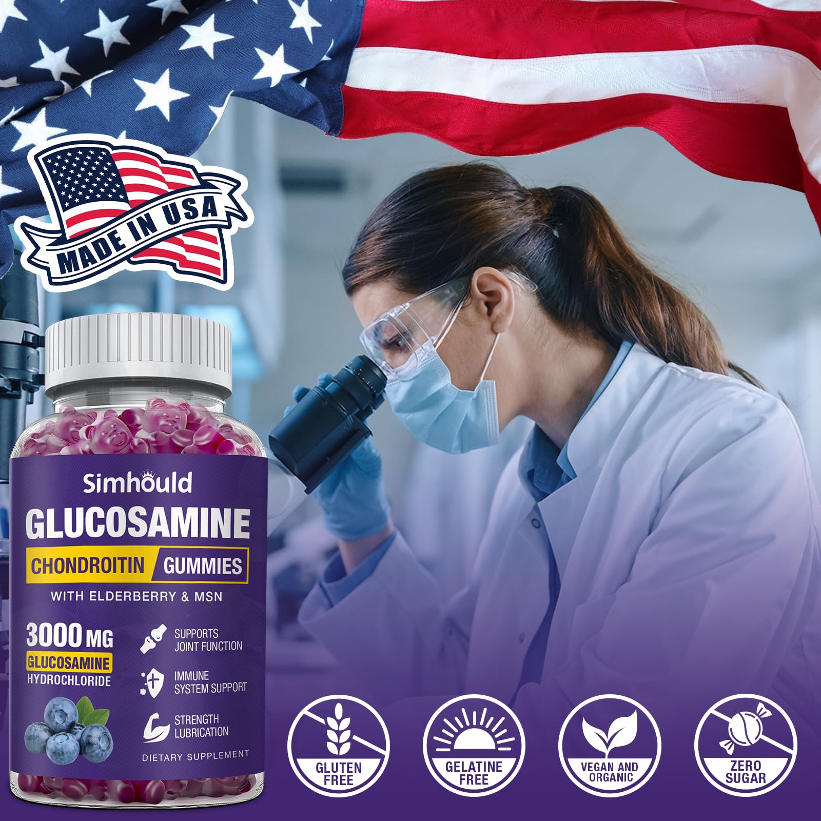 Simhould gummies being taken with water as part of daily routine.