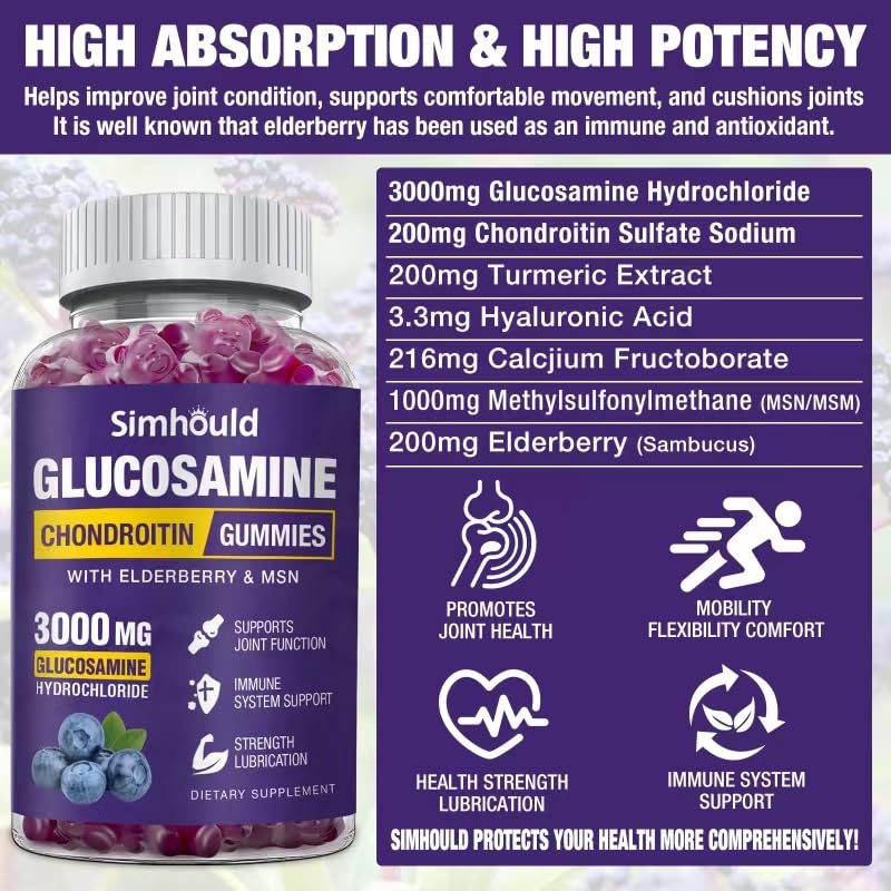 Simhould two-pack gummies display highlighting value for joint care.