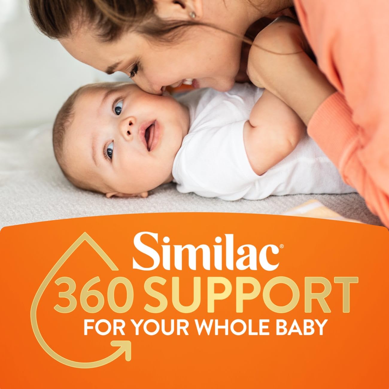 Calm baby during feeding with gentle tummy support.