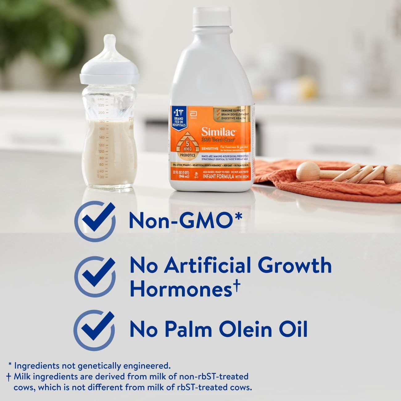 Similac 360 Total Care Sensitive non-GMO label emphasizing ingredient integrity