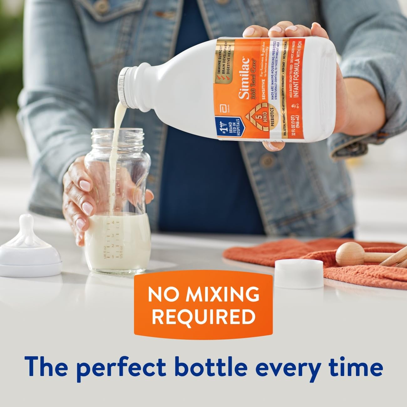 Similac 360 Total Care Sensitive ready-to-feed serving on display