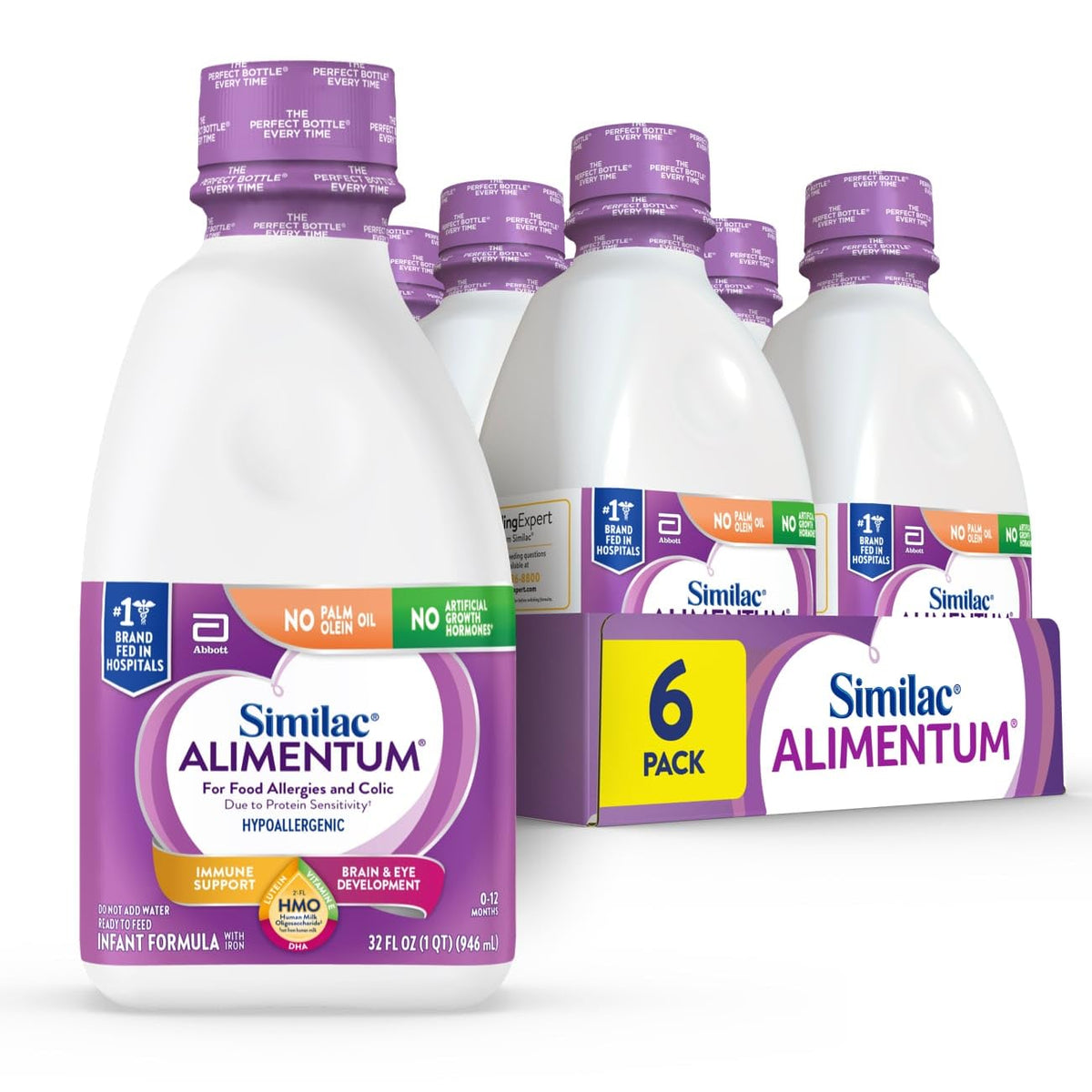 Similac Alimentum ready-to-feed bottle for easy nighttime feeding