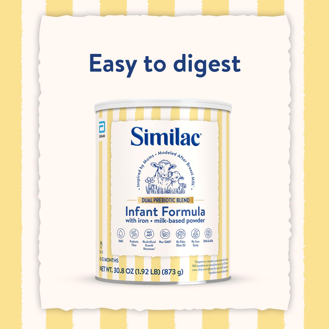 Baby smiling during feeding with Similac formula