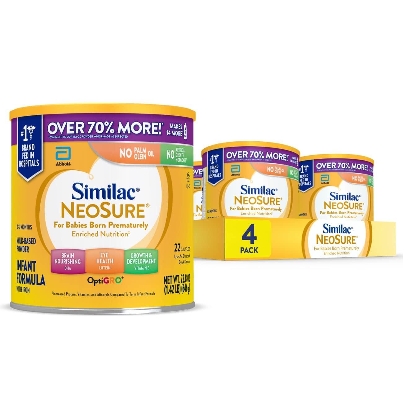 Similac NeoSure premature post-discharge can with growth-supporting nutrients.