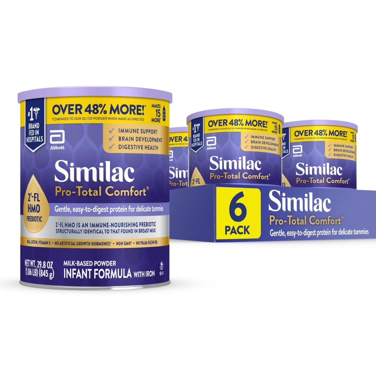 Similac Pro-Total Comfort can image shows gentle formula for easy digestion and support.