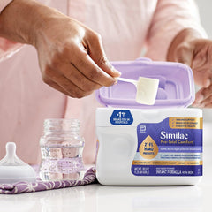 Similac Pro-Total Comfort whey protein closeup highlights easy digestion benefits.