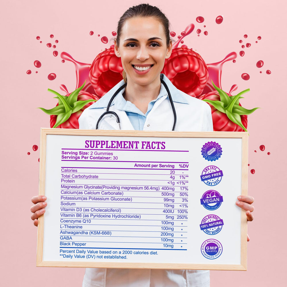 Close-up of raspberry gummies highlighting easy chew for stress relief.